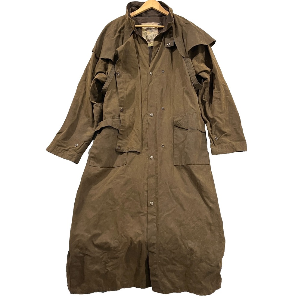 Sydney Oilskin Coat Mens 2XLCanvas Wax Duster Equestrian Western Australian VTG